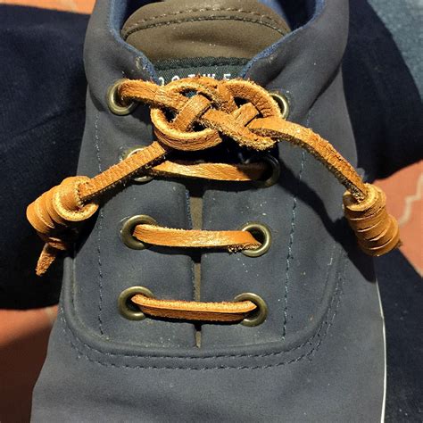 how to knot leather laces.